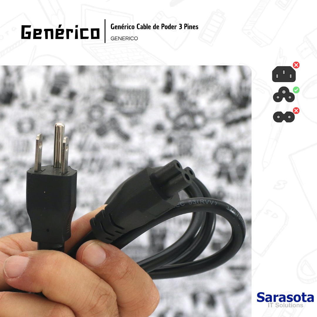 accesorios para electronica - Cable de fuente de 6 pies, 3 pines 0