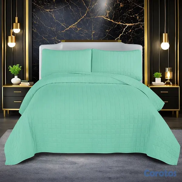 muebles y colchones - juego de cobertor 3 piezas para cama de 60  2
