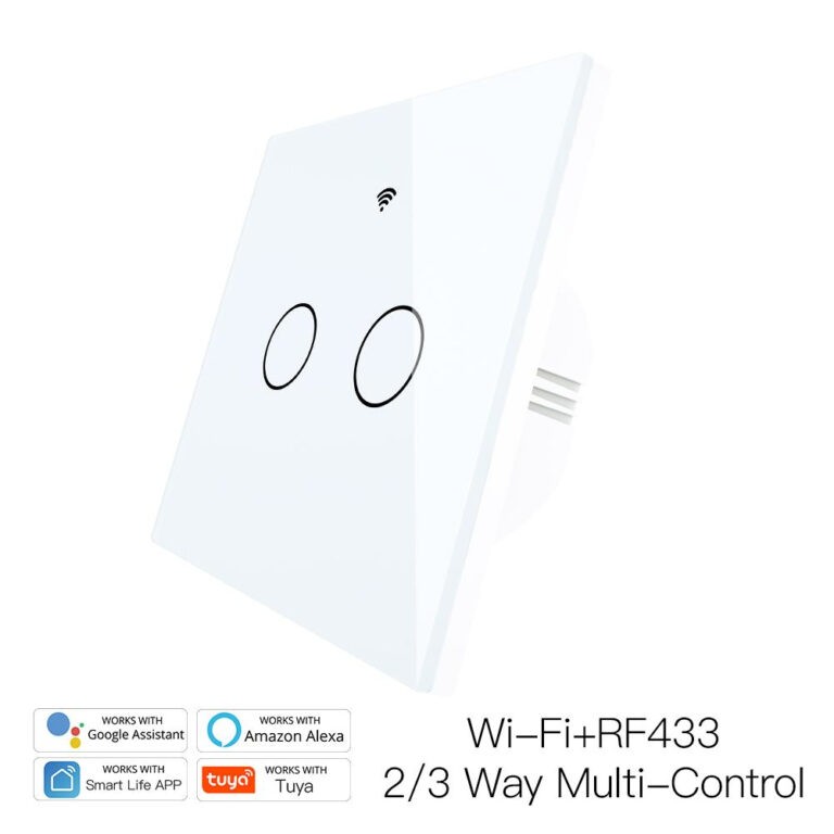 accesorios para electronica - Interruptor tactil WIFI 2 conectores, contecta con Alexa,  no usa neutro
 1