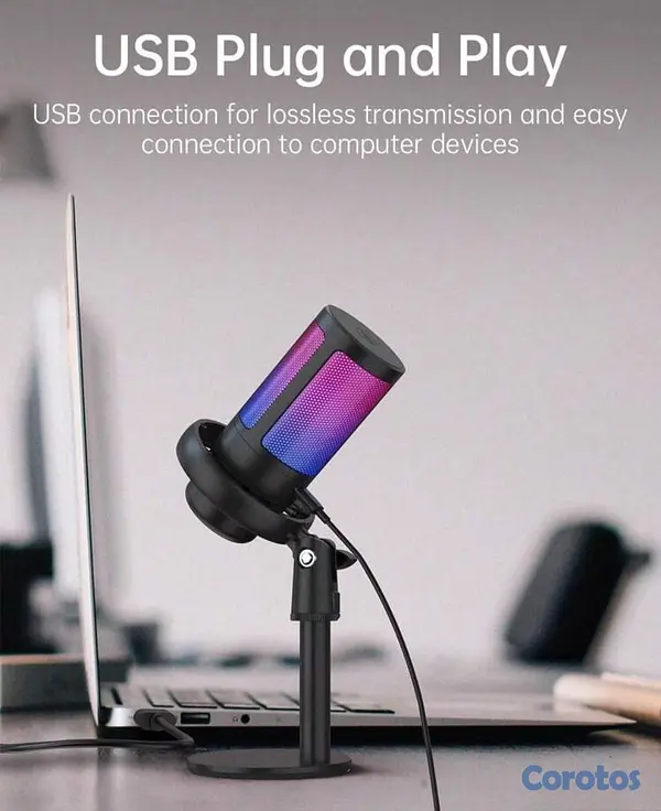 camaras y audio - micrófono con base y RGB 3