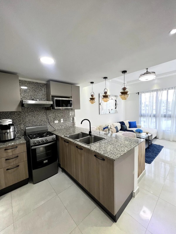 apartamentos - Sin iRento apartamento amueblado moderno en Evaristo Morales con áreas sociales 3