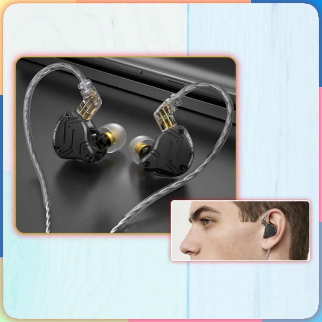 camaras y audio - KZ ZS10 PRO X profesional in-ear monitor de música y auricular para video juegos