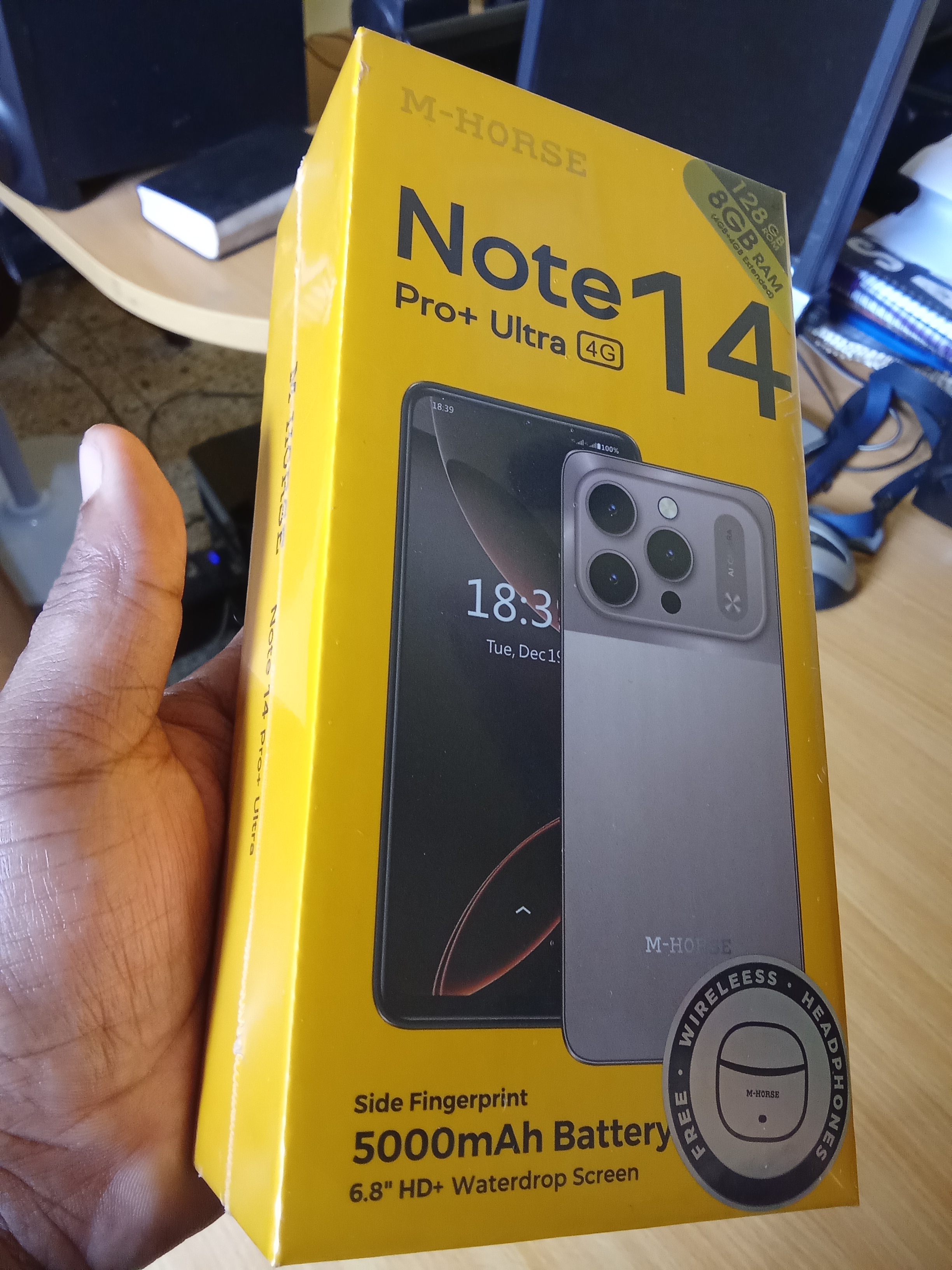celulares y tabletas - M-Horse Note 14 pro +ultra 128gb, 8gb de Ram color dorado nuevo con su caja. 1