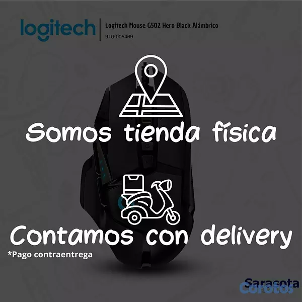 accesorios para electronica - Logitech Mouse G502 Hero Black Alámbrico (910-0054 2