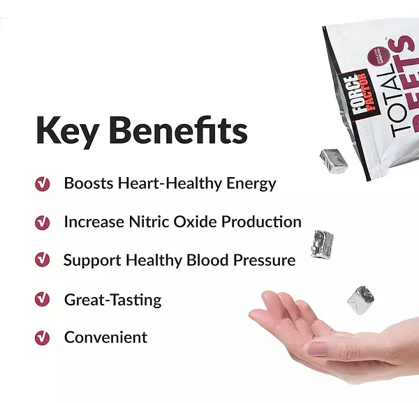 Salud y Equipamiento Médico - Force Factor Total Beets Suplementos De Apoyo A La Presión A 2
