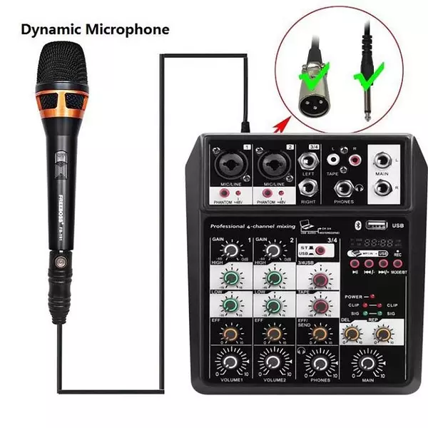 camaras y audio - MEZCLADOR DE AUDIO DE 4 CANALES MIXER USB PORTATIL 7