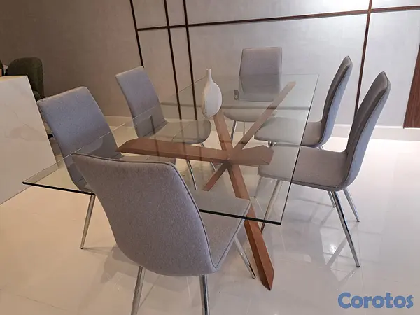 muebles y colchones - Vendo comedor de 6 sillas como nuevo 5