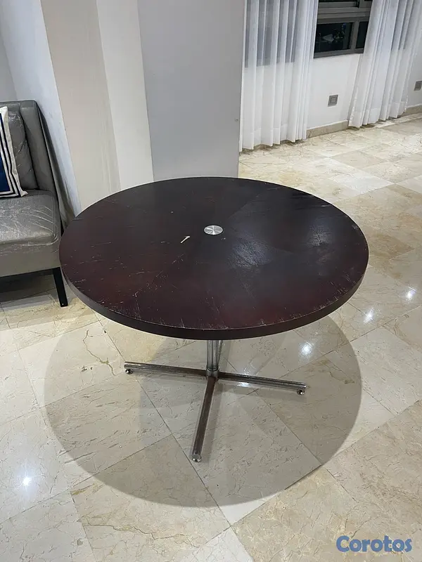 muebles y colchones - Mesa Marrón Circular 2