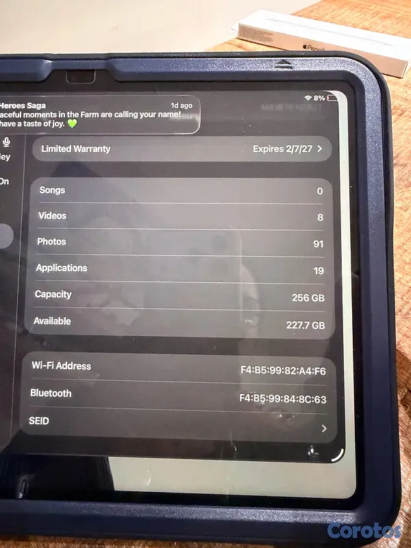 celulares y tabletas - APPLE IPAD A16 11pulgadas 256gb (case) (clear)  4