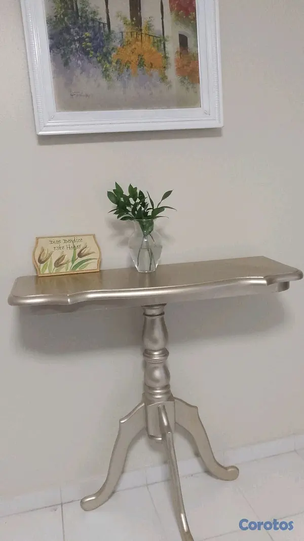 muebles y colchones - Comedor de 6 sillas y repisa en caoba pintada 4