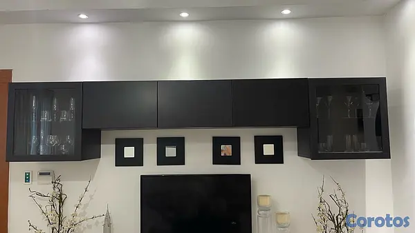 muebles y colchones - Mueble modular tipo IKEA para TV – moderno y elegante en negro 4