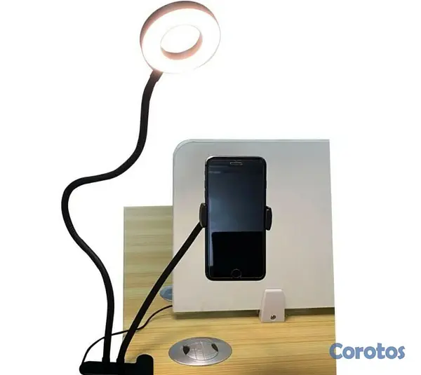 camaras y audio - Aro de luz con soporte de celulares flexible 3