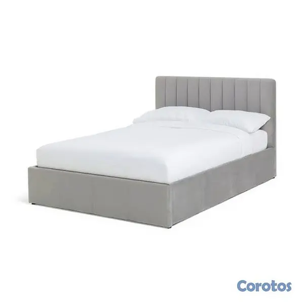 muebles y colchones - Cama tapizada color Beige+ Colchon. Nueva 5