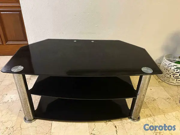 muebles y colchones - Mesa de Cristal Negra 2