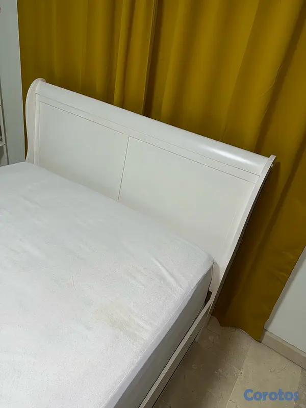 muebles y colchones - Cama Queen matrimonial (armazón de Pino + colchon/base Sealy postopédico) 8
