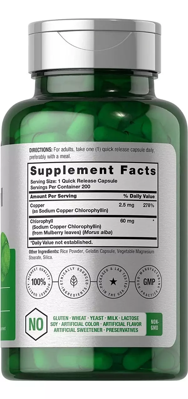 Salud y Equipamiento Médico - Clorofila 200 Cap 60mg Horbäach - Ml A - Ml A $880 2