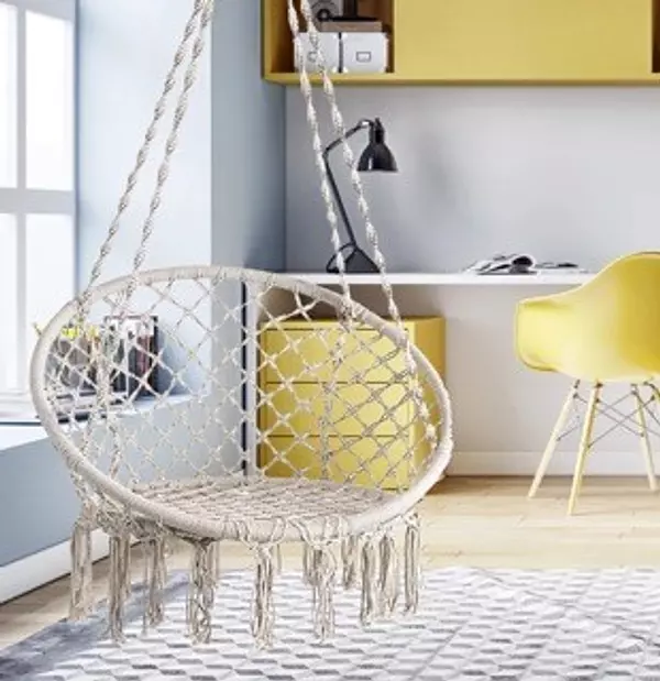 decoración y accesorios - Silla de hamaca, Boho, colgante, Columpio, macrame, terraza, balcon, dormitorio 4