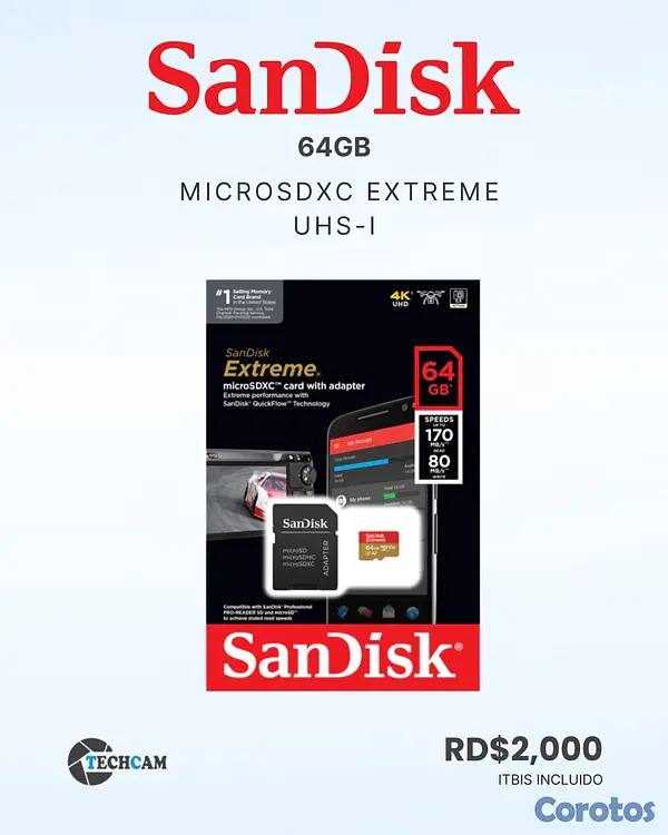 camaras y audio - MEMORIAS PARA CAMARA SANDISK 5