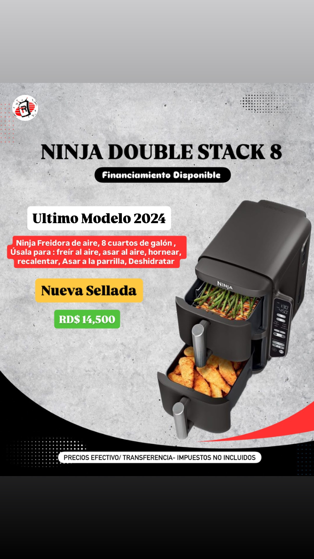 electrodomesticos - Airfriyers Ninja Double Stack 8 Cuartos último Modelo 0