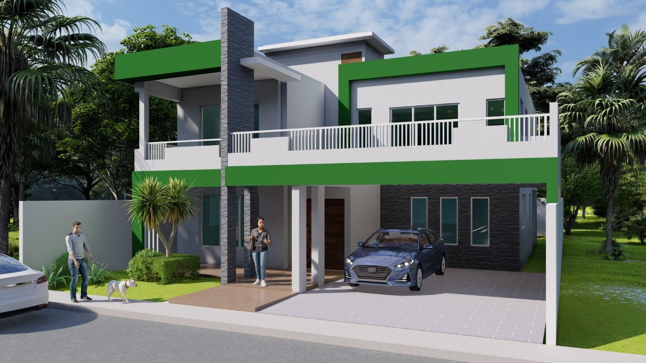 casas - Casas de dos niveles con patio para piscina (Residencial 335)