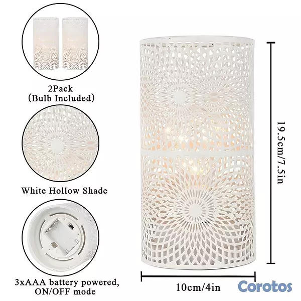 decoración y accesorios - Lámpara Decorativa de Metal con Vela LED – Luz Agr 2