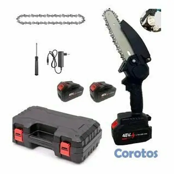 herramientas, jardines y exterior - Mini Motosierra 48V (2 Baterías) 2