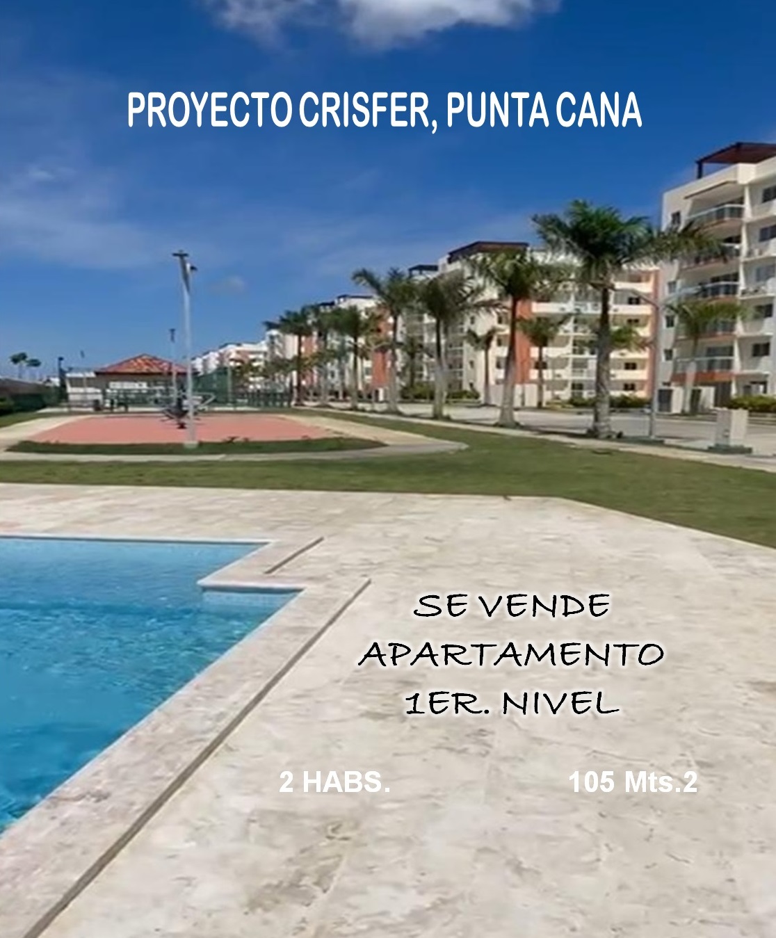 apartamentos - APTO 2 HABS. EN PUNTA CANA, RES. CRISFER PUNTA CAN 2