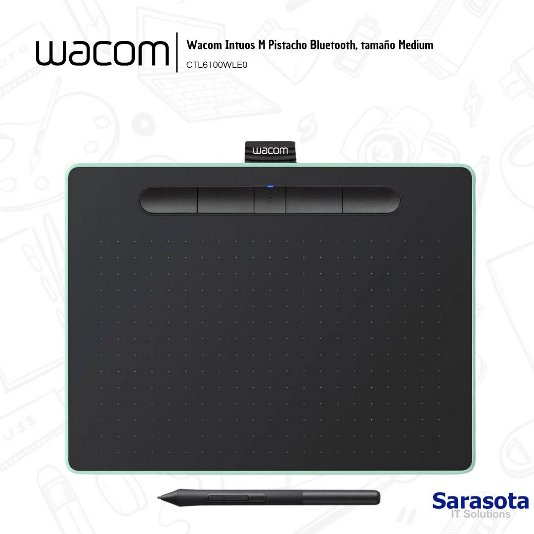 accesorios para electronica - Wacom Intuos M Pistacho Bluetooth 2