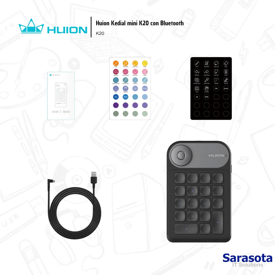 accesorios para electronica - Huion Kedial mini K20 con Bluetooth  2