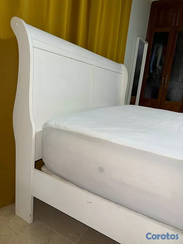 muebles y colchones - Cama Queen matrimonial (armazón de Pino + colchon/base Sealy postopédico) 11