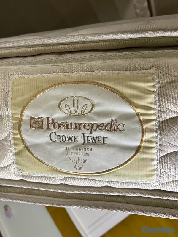 muebles y colchones - Cama Queen matrimonial (armazón de Pino + colchon/base Sealy postopédico) 12