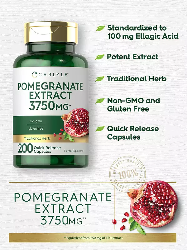Salud y Equipamiento Médico - Extracto De Granada 3750 Mg 200 Cap Horbaach 3