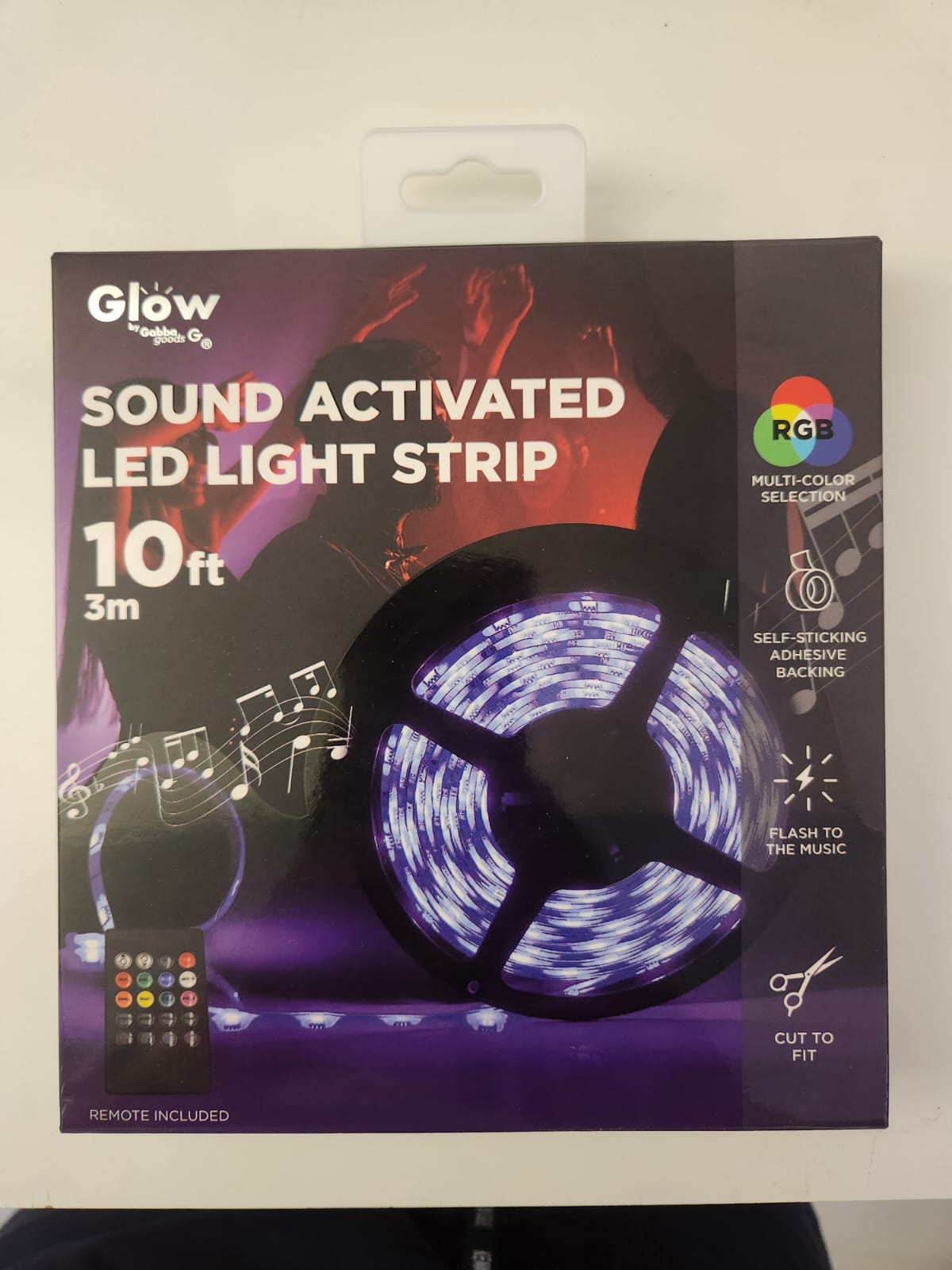 accesorios para electronica - Tira de luces LED con sensor de sonido 10 ft (3 m)