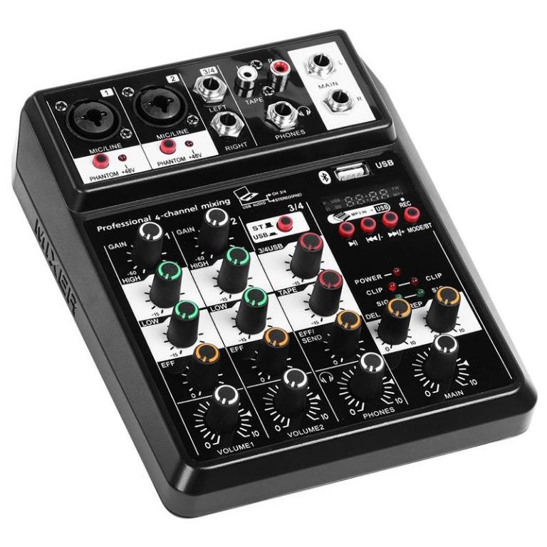 camaras y audio - MEZCLADOR DE AUDIO DE 4 CANALES MIXER USB PORTATIL 2