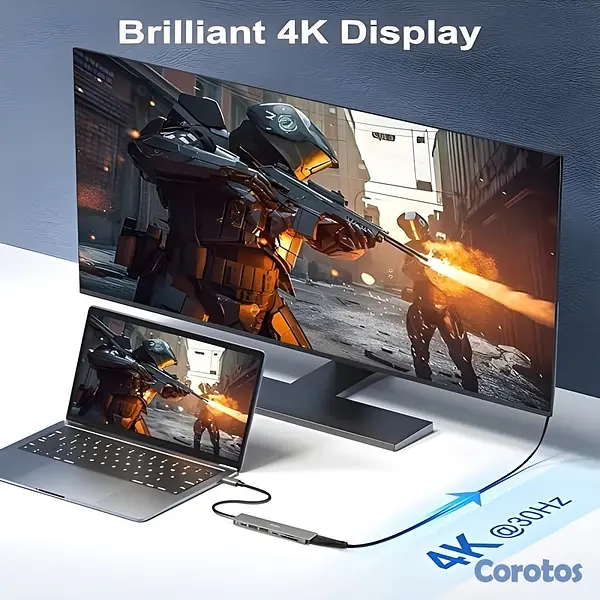 accesorios para electronica - ✅ Adaptador Hub USB Tipo C 7 en 1 – HDMI 4K MicroS 9