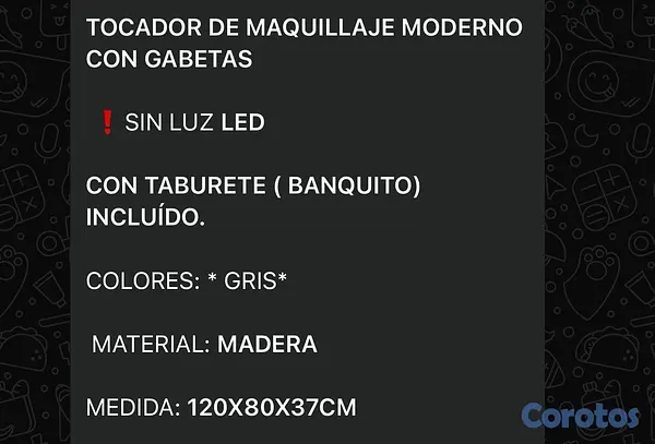 muebles y colchones - TOCADOR DE MAQUILLAJE MODERNO CON GABETAS  2