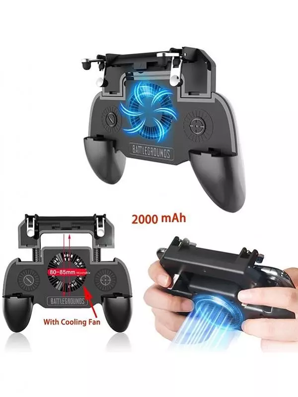 accesorios para electronica - Control Con Ventilador Para Jugar con celular + Power Bank. gamepad abanico 3