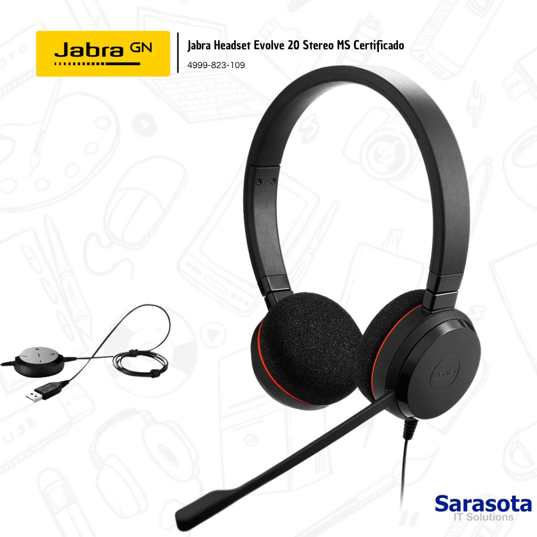 camaras y audio - Jabra Evolve 20 MS Stereo HeadSet  0