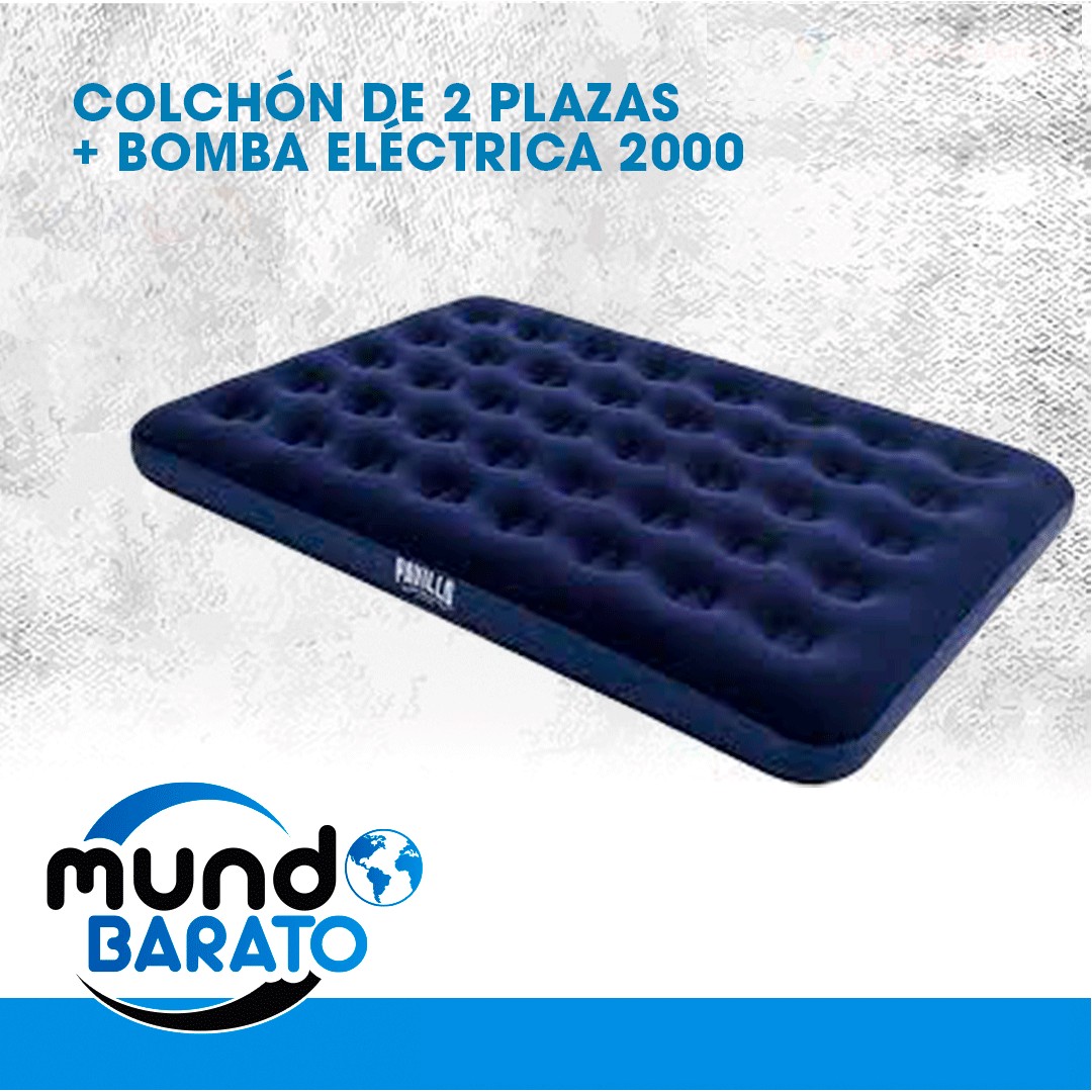 muebles y colchones - COLCHON INFLABLE INTEX + BOMBA INFLADOR ELECTRICO CAMA DE AIRE PORTATIL VIAJEROS