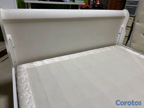 muebles y colchones - Cama Queen matrimonial (armazón de Pino + colchon/base Sealy postopédico) 14