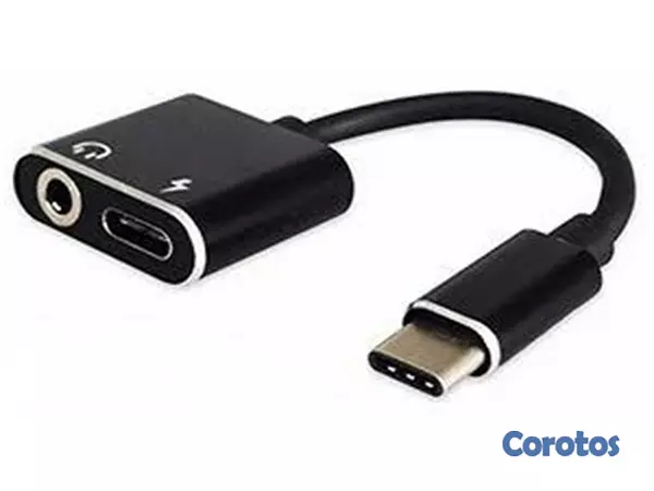 computadoras y laptops - ADAPTADOR USB 3.1 TYPE C A JACK 3.5"AUDIO + USB TYPE C PUERTO DE CARGA, NEGRO  2
