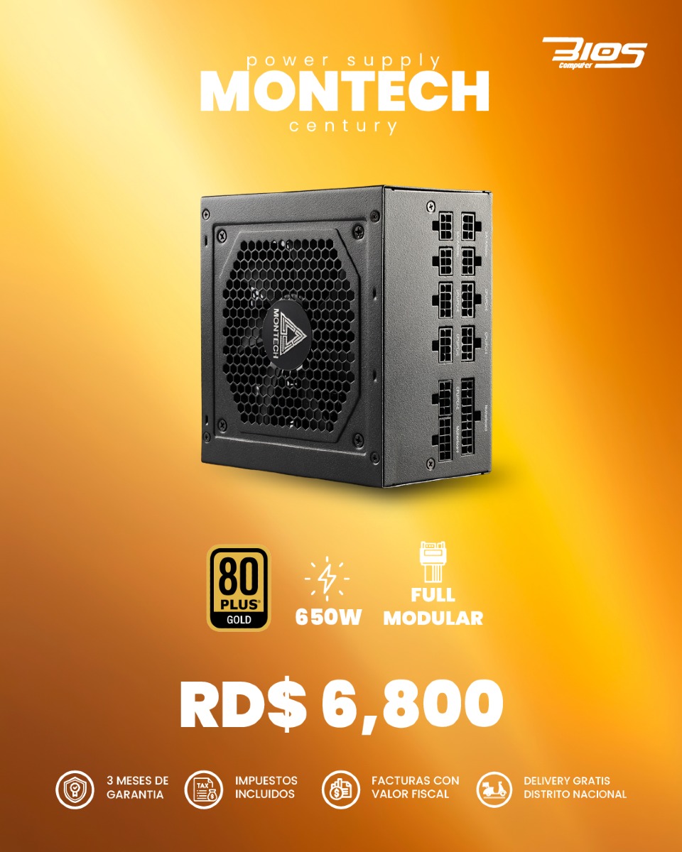 computadoras y laptops - Power Supply MONTECH CENTURY 650W Gold 80 Plus 0