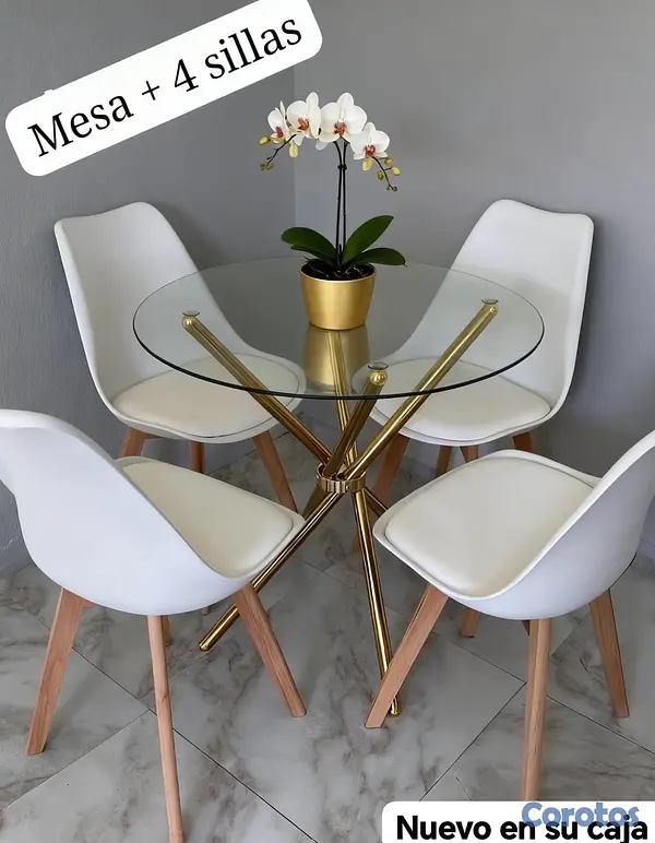 decoración y accesorios - *Juego* de *comedor* de 4 sillas nórdica modernal 3