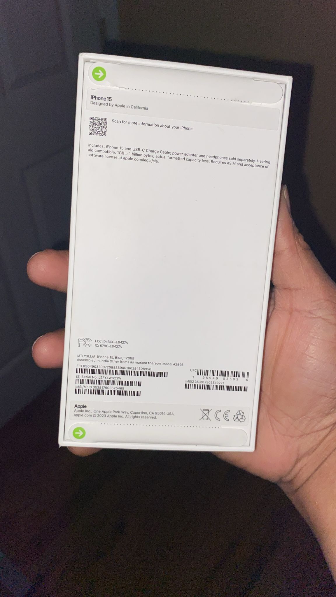 celulares y tabletas - iPhone 15 128GB TURBOSIM CLEAN  1