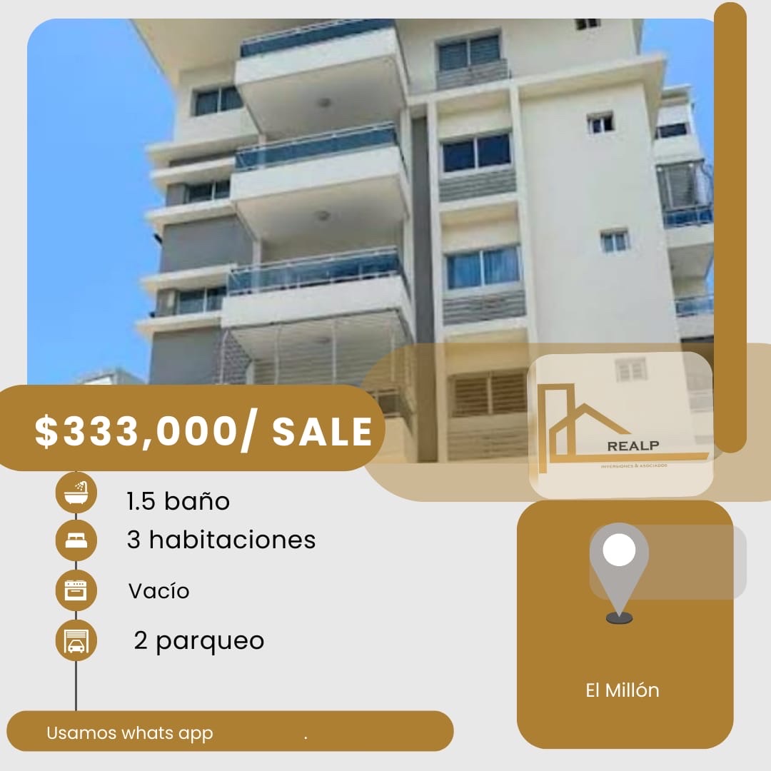 apartamentos - hermoso apartamento en una zona céntrica y tranquila en el millón 