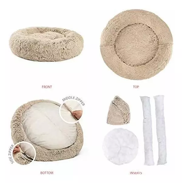 animales y mascotas - Cama En Forma De Dona Afelpada Para Mascotas 3