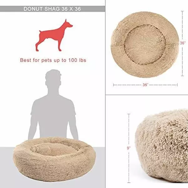 animales y mascotas - Cama En Forma De Dona Afelpada Para Mascotas 4