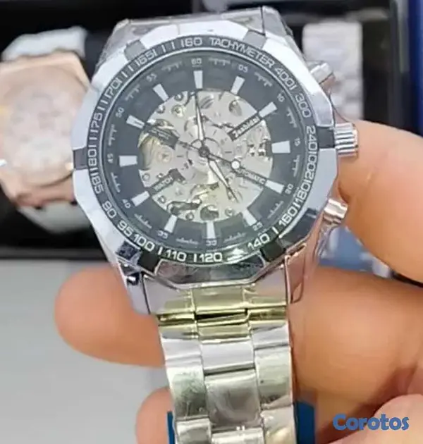 joyas, relojes y accesorios - Reloj Winner Automático Skeleton acero inoxidable  2