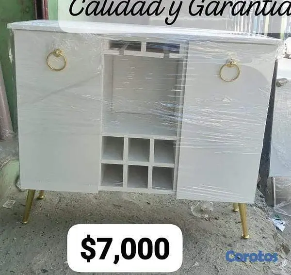 muebles y colchones - Credenza moderna con vinera varios tamaños  6