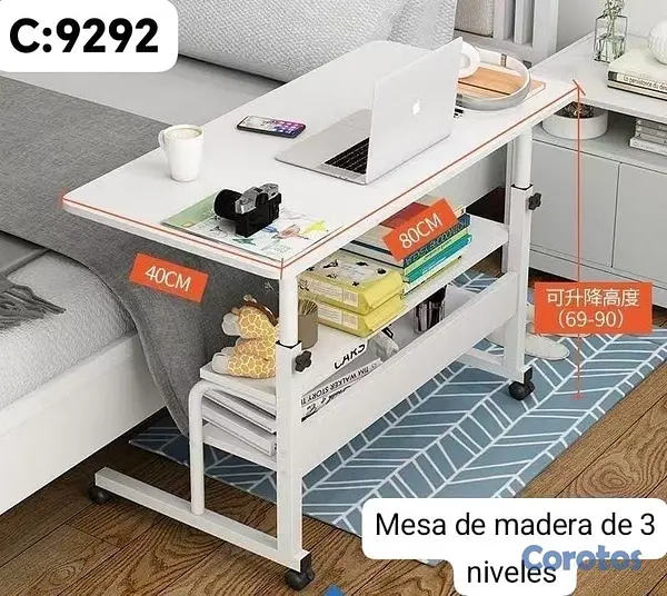 decoración y accesorios - Escritorio Auxiliar Ajustable de  3 Niveles 

 2